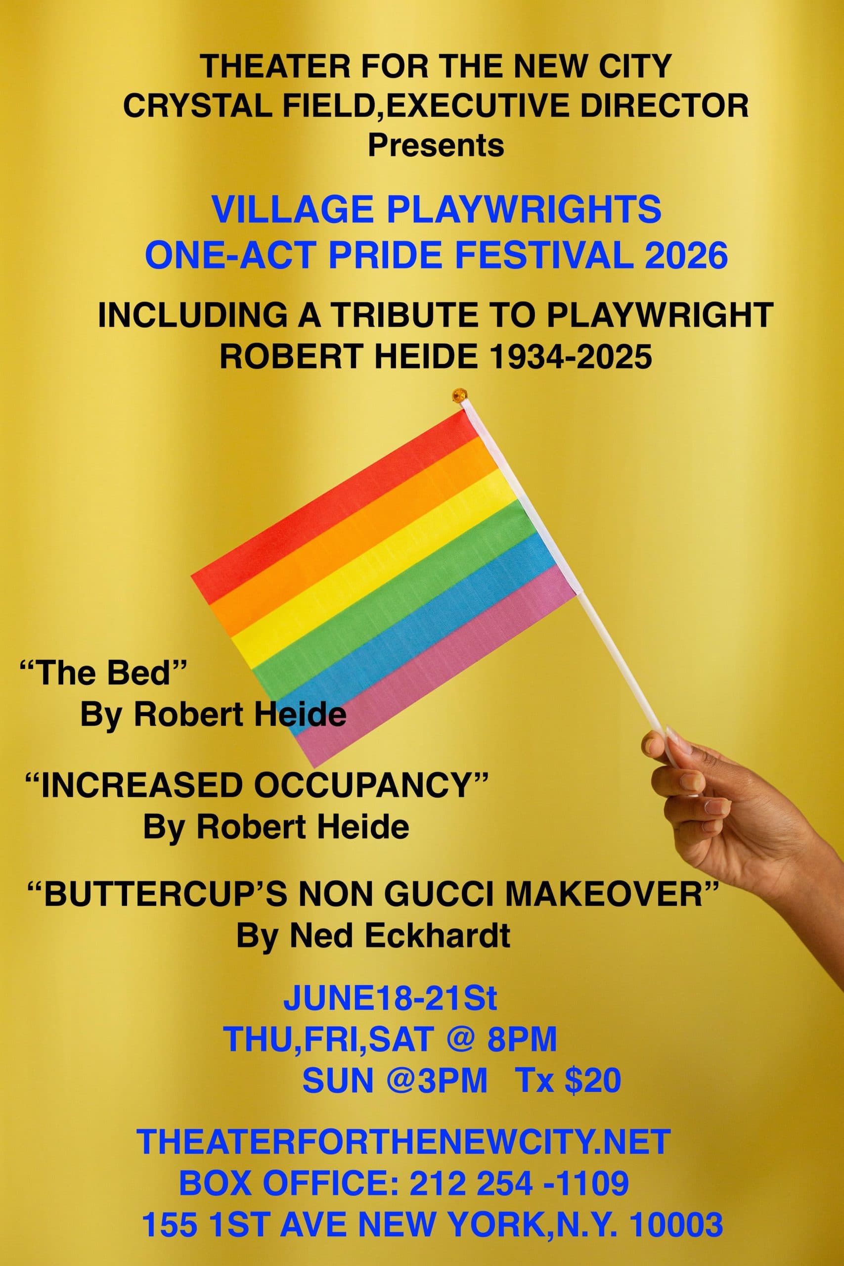 VILLAGE PLAYWRIGHTS ONE-ACT PRIDE FESTIVAL 2026