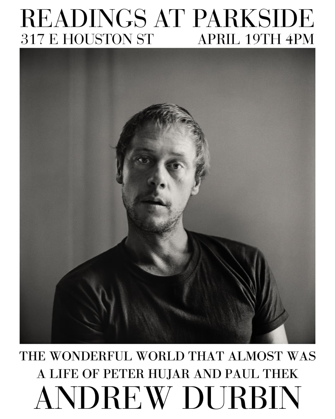 READINGS AT PARKSIDE: Andrew Durbin