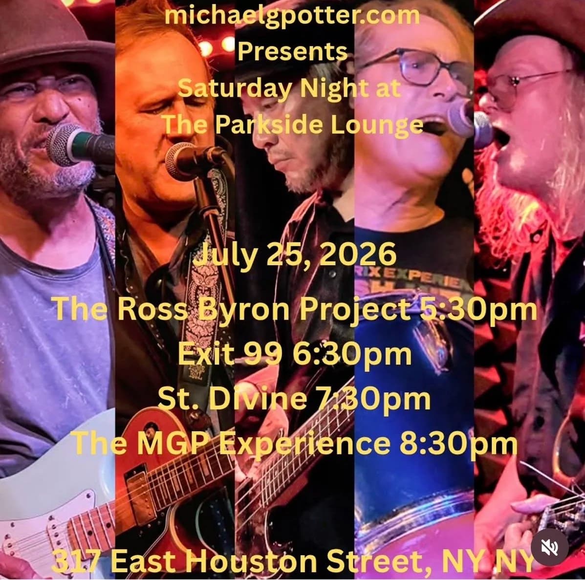 Michael G Potter Presents: Saturday Night (live) at the Parkside