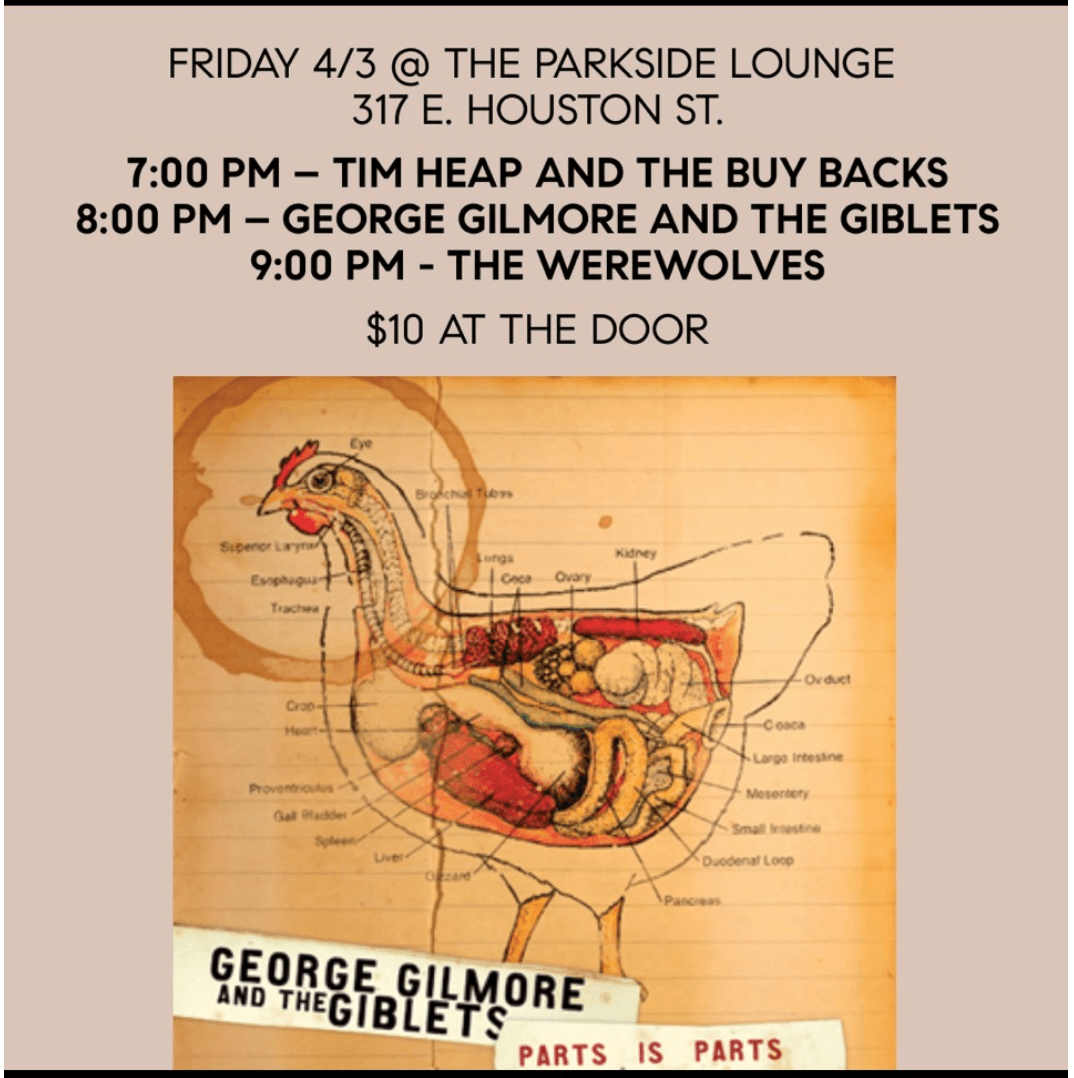 Parts is Parts! George Gilmore and the Giblets, Tim Heap and the Buybacks and the Werewolves